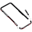 Husa LUPHIE pentru iPhone 14, Armor Bumper, negru / roșu