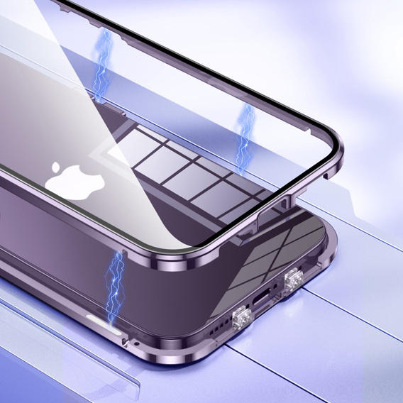 Husa pentru iPhone 15 Pro Max, Magnetic Dual Glass, violet