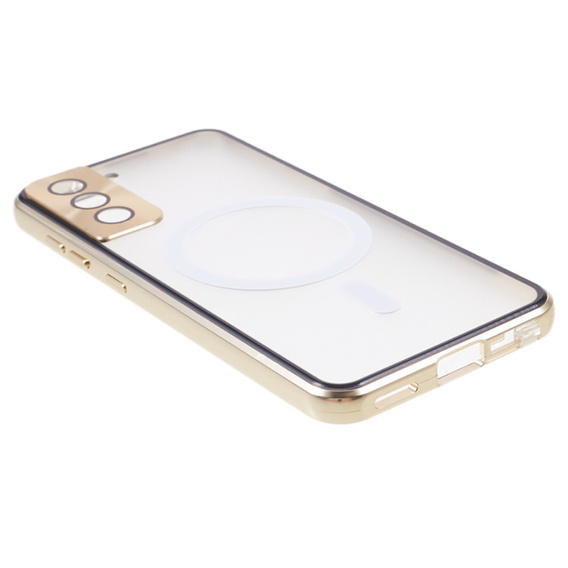 Carcasa Magnetic Dual Glass MagSafe pentru Samsung Galaxy S21, de aur