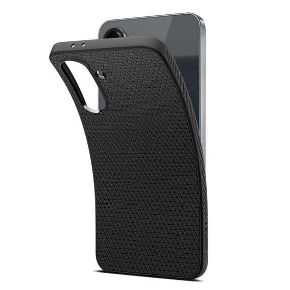 Carcasa Spigen pentru Samsung Galaxy A56 5G, Liquid Air, negru + 9H Tempered Glass