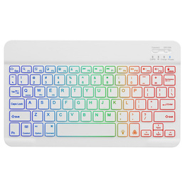 Tastatura fără fir Bluetooth retroiluminată color, alb