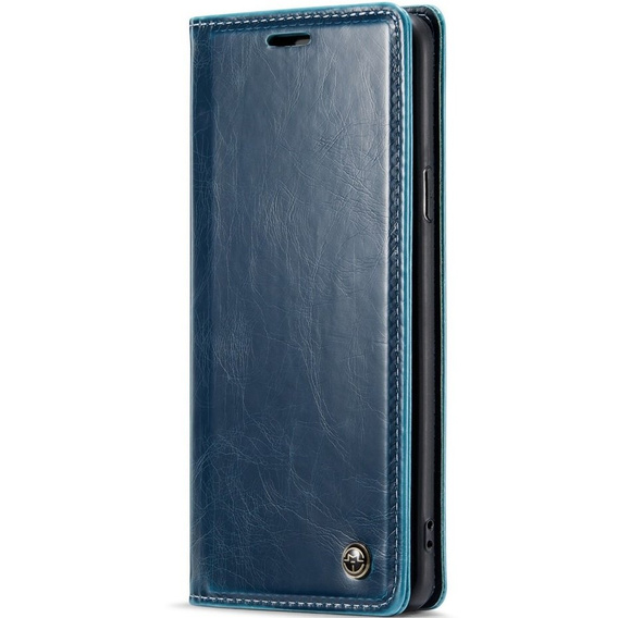 Carcasă flip CASEME pentru Samsung Galaxy S9, Waxy Textured, albastru