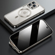 Husă pentru iPhone 15 Pro, Privacy Dual Glass, pentru MagSafe, de argint