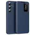 Husă cu clapetă pentru Samsung Galaxy S25, Smart View Wallet, albastru