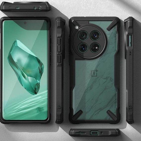 Husă Ringke Fusion X transparentă / neagră pentru OnePlus 12 5G