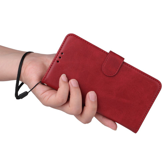 Cu clapetă pentru Realme C67, Leather Wallet, roșu