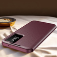 Husă cu clapetă pentru Samsung Galaxy S25+ Plus, Smart View Wallet, maroon