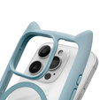 Husă pentru iPhone 16 Pro, pentru MagSafe, Cute Cat, albastru + sticlă pentru ecran