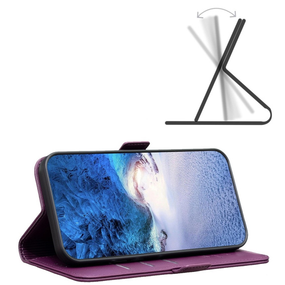 Husa cu clapetă pentru Xiaomi Redmi Note 13 5G, BINFEN Wallet, violet închis