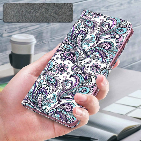 Cu clapetă pentru Oppo A17, Light Spots Decor, violet