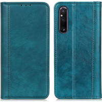 Huse pentru Sony Xperia 1 V, Wallet Litchi Leather, verde