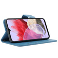 Cu clapetă pentru Samsung Galaxy M34 5G, Butterfly, albastru