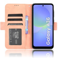 Cu clapetă pentru Samsung Galaxy A36, Card Slot, roz