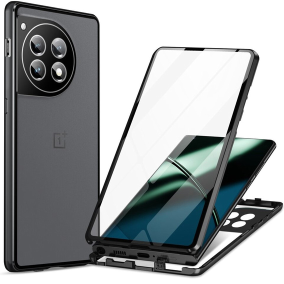 Husa pentru OnePlus 12 5G, Magnetic Dual Glass, negru