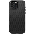 Carcasa Spigen pentru iPhone 16 Pro Max, Liquid Air, negru + 9H Tempered Glass