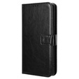Cu clapetă pentru Infinix Zero 30 5G, Crazy Horse Wallet, negru