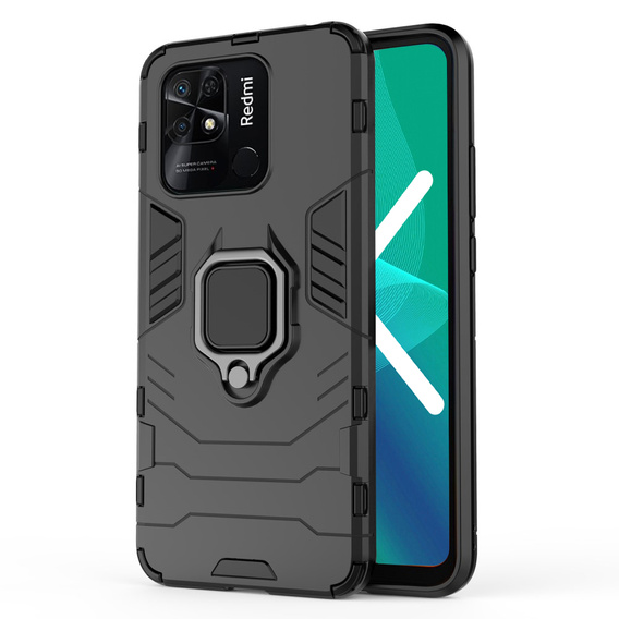 Huse pentru Xiaomi Redmi 10C, Kickstand Ring, negru