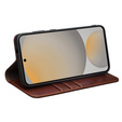Carcasa flip pentru Samsung Galaxy S25 FE, QIALINO Leather Wallet, maro