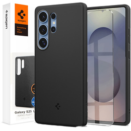 Carcasă Spigen pentru Samsung Galaxy S25 Ultra, Nano Pop MagSafe, negru + sticlă temperată 9H