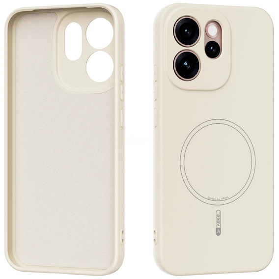 Husă din silicon Lite pentru MagSafe pentru Oppo Reno 15 FS, albă