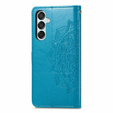 Cu clapetă pentru Samsung Galaxy M15 5G, Mandala, albastru