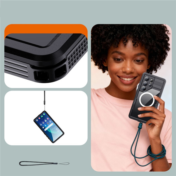 Husă impermeabilă Redpepper MagSafe pentru Samsung Galaxy S26 Ultra, negru