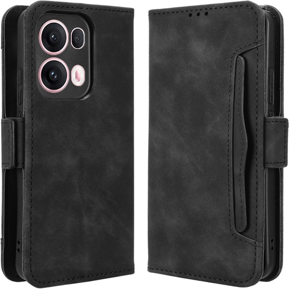 Cu clapetă pentru Oppo Reno 13 Pro, Card Slot, negru