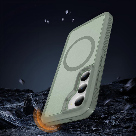 Carcasă cu ramă pentru Samsung Galaxy S23 FE, pentru MagSafe, verde