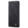 Husa CASEME pentru iPhone 14, Leather Wallet Case, negru