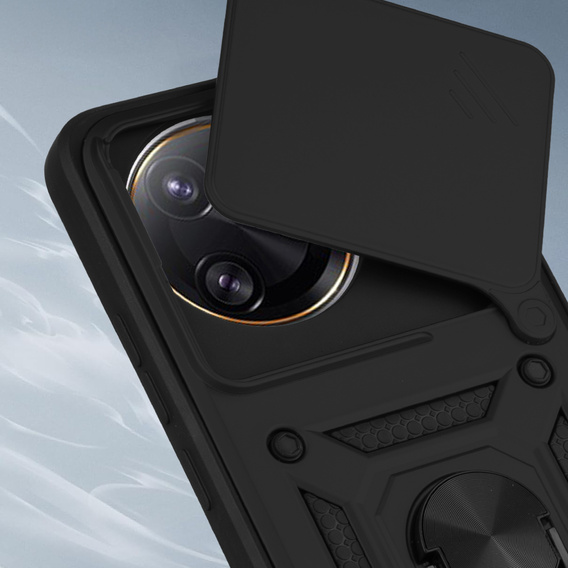 Husă blindată pentru Xiaomi Poco F7 Pro, CamShield Slide, negru