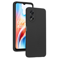 Huse pentru Oppo A18 4G / A38 4G, Silicone Lite, negru + sticlă 9H