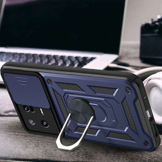 Husă blindată pentru Xiaomi 13, CamShield Slide, albastru