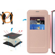 Cu clapetă pentru Samsung Galaxy A36, RFID Wallet MagSafe CamShield, roz