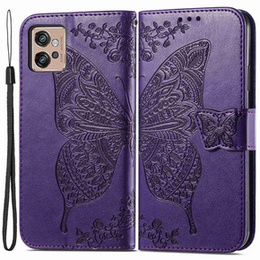 Cu clapetă pentru Motorola Moto G32, Butterfly, violet