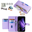 Cu clapetă pentru Oppo Reno 13 Pro, Wallet Zipper Pocket, violet