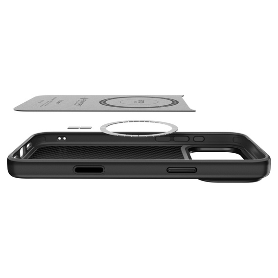 Carcasă Spigen Enzo Aramid MagSafe pentru iPhone 17 Pro Max, negru carbon