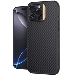 Carcasă pentru iPhone 16 Pro, carcasă blindată Nillkin, Carbon Fiber, pentru Magsafe, de aur