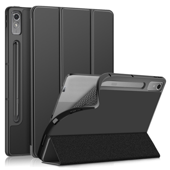 Husă pentru Lenovo Tab P12, Smartcase cu spațiu pentru stylus, negru