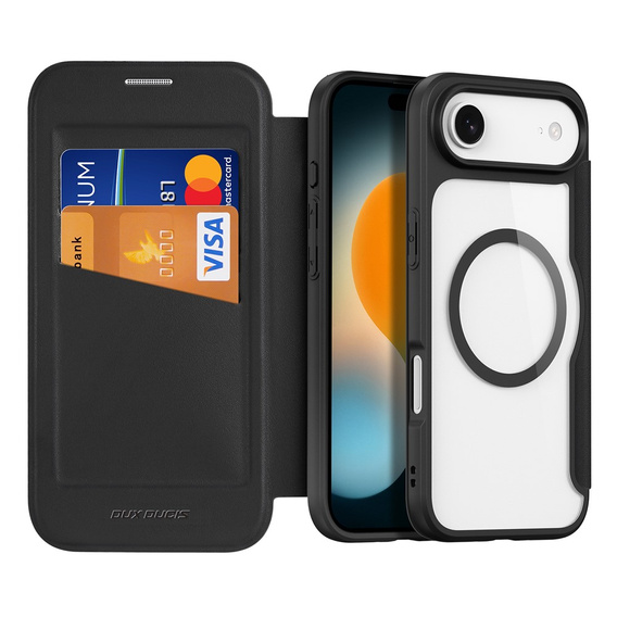 Husă Dux Ducis pentru iPhone Air, Skin X Pro, cu clapetă, pentru MagSafe, negru