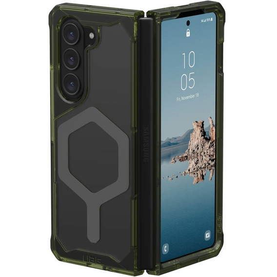 Urban Armor Gear Huse pentru Galaxy Z Fold 5 5G, Plyo MagSafe, transparent / verde