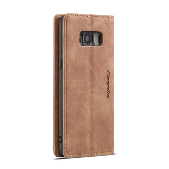 Husa CASEME pentru Samsung Galaxy S8, Leather Wallet Case, maro