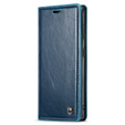 Carcasă flip CASEME pentru Samsung Galaxy S21 FE, Waxy Textured, albastru
