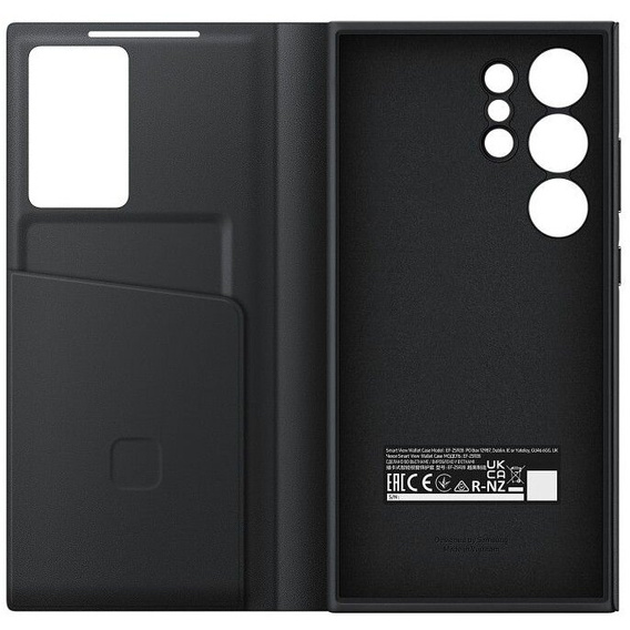 Caz original Samsung pentru Galaxy S24 Ultra, S View Wallet Cover, negru