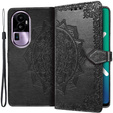 Cu clapetă pentru Oppo Reno 10 / 10 Pro, Mandala, negru