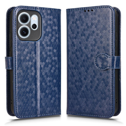Husă cu clapetă pentru Oppo Reno 14F, Wallet Rhombus, albastru
