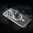 Carcasa Magnetic Dual Glass MagSafe pentru Samsung Galaxy S25 Ultra, de argint