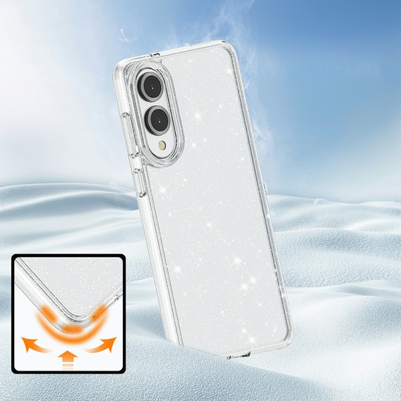 Huse pentru Samsung Galaxy S25 Edge, Glittery Powder, transparentă
