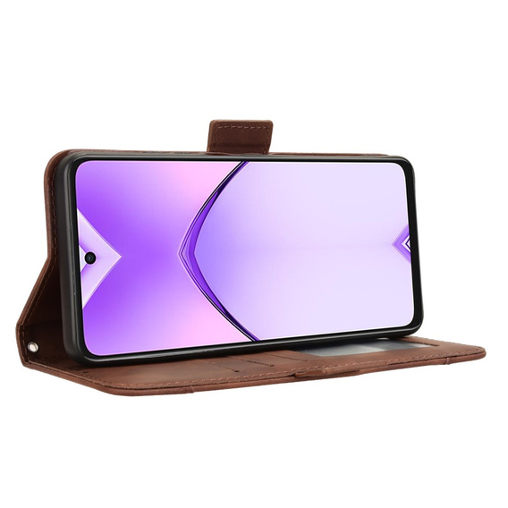 Cu clapetă pentru Oppo A40 / Oppo A40m, Card Slot, maro