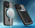 Husă pentru iPhone 11, pentru MagSafe, ERBORD Matt Case, negru + sticlă pentru ecran