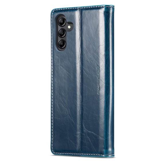 Carcasă flip CASEME pentru Samsung Galaxy A14 5G, Waxy Textured, albastru